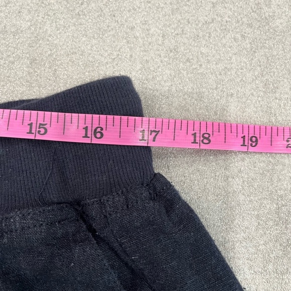 [L]Per Se Navy Linen Casual Shorts with Elastic Waistband - Picture 5 of 8